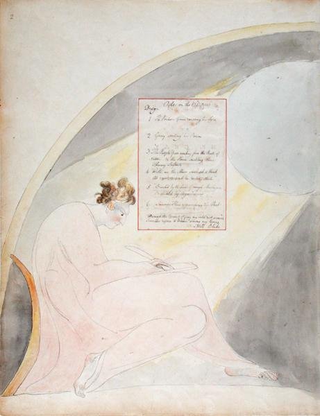 Page de contenu pour Ode sur le printemps, des Poèmes de Thomas Gray, publiés en 1797-98 - William Blake