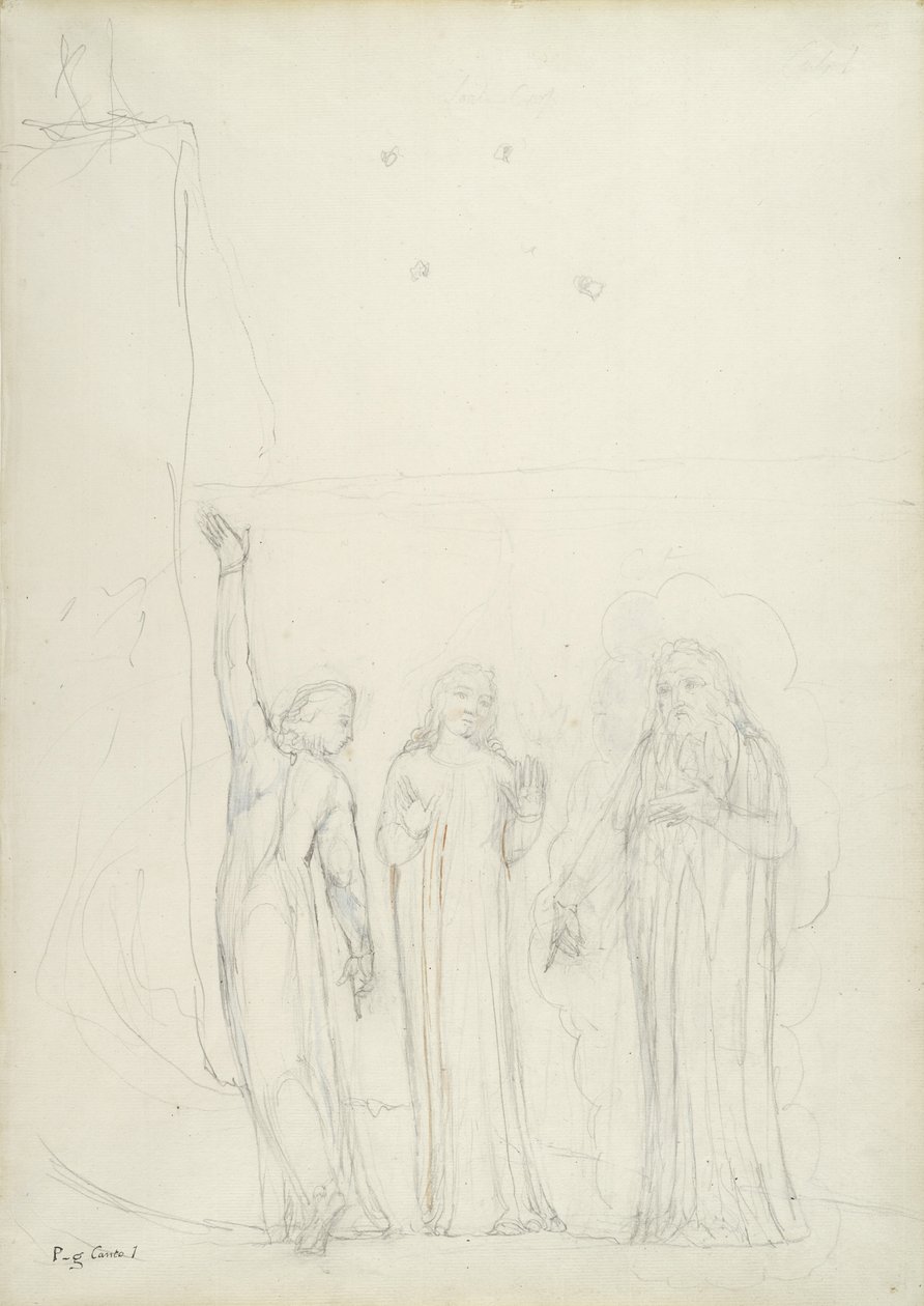 Dante, Virgile et Caton, illustration de la Divine Comédie de Dante Alighieri, 1824-27 - William Blake