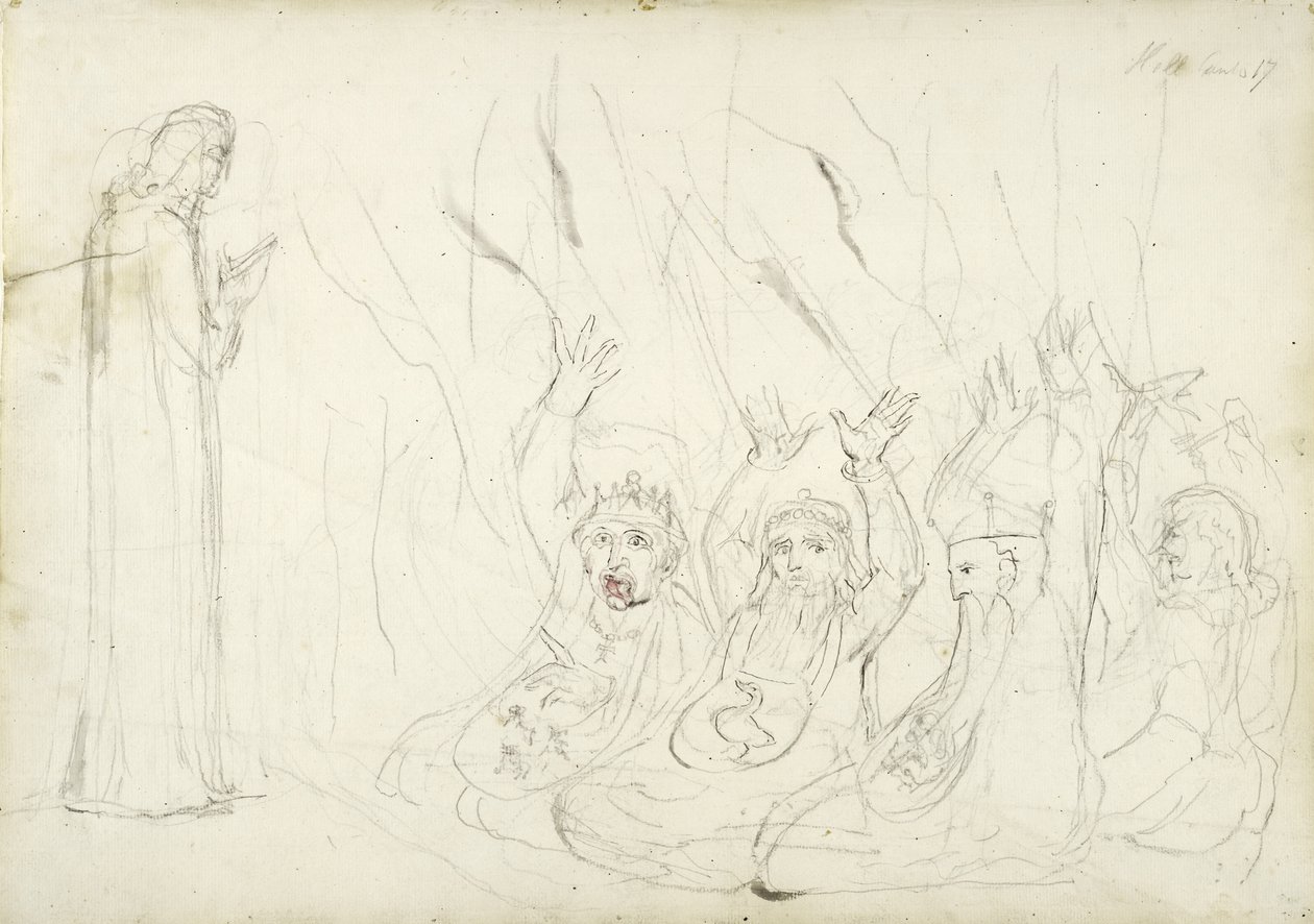 Dante et les usuriers, illustration de la Divine Comédie de Dante Alighieri, 1824-27 - William Blake
