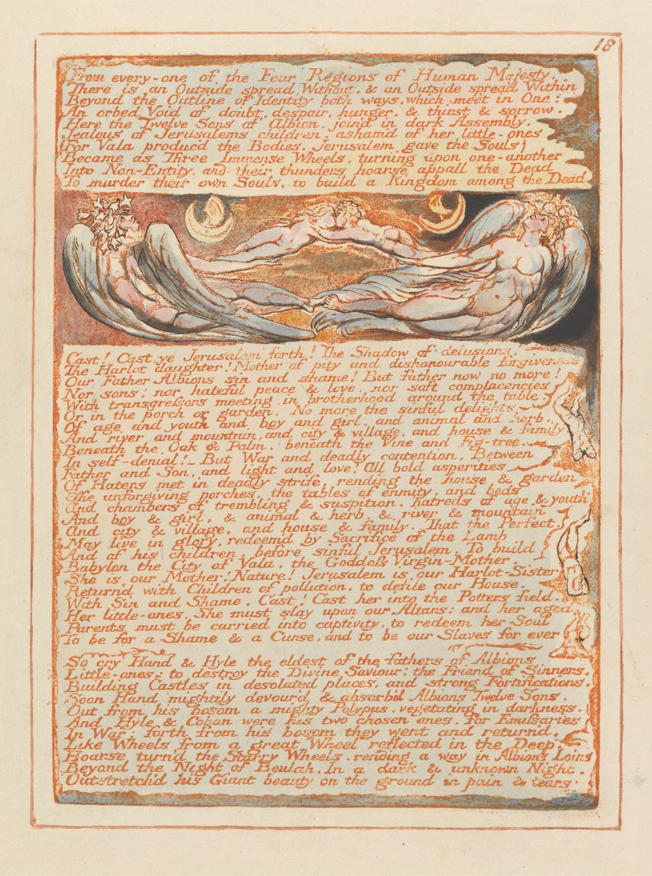 De chacune des quatre régions..., planche 18 de Jérusalem, 1804-20 - William Blake