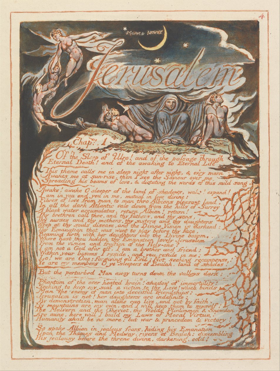 Jérusalem, Planche 4, Chap. 1 - William Blake