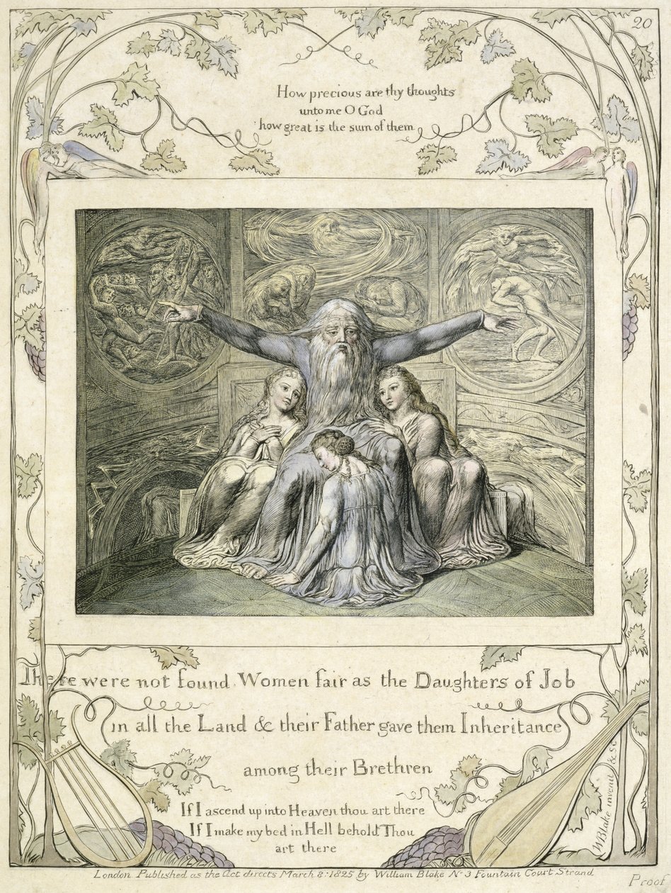 Job et ses filles (pl.20) du Livre de Job, vers 1793 - William Blake