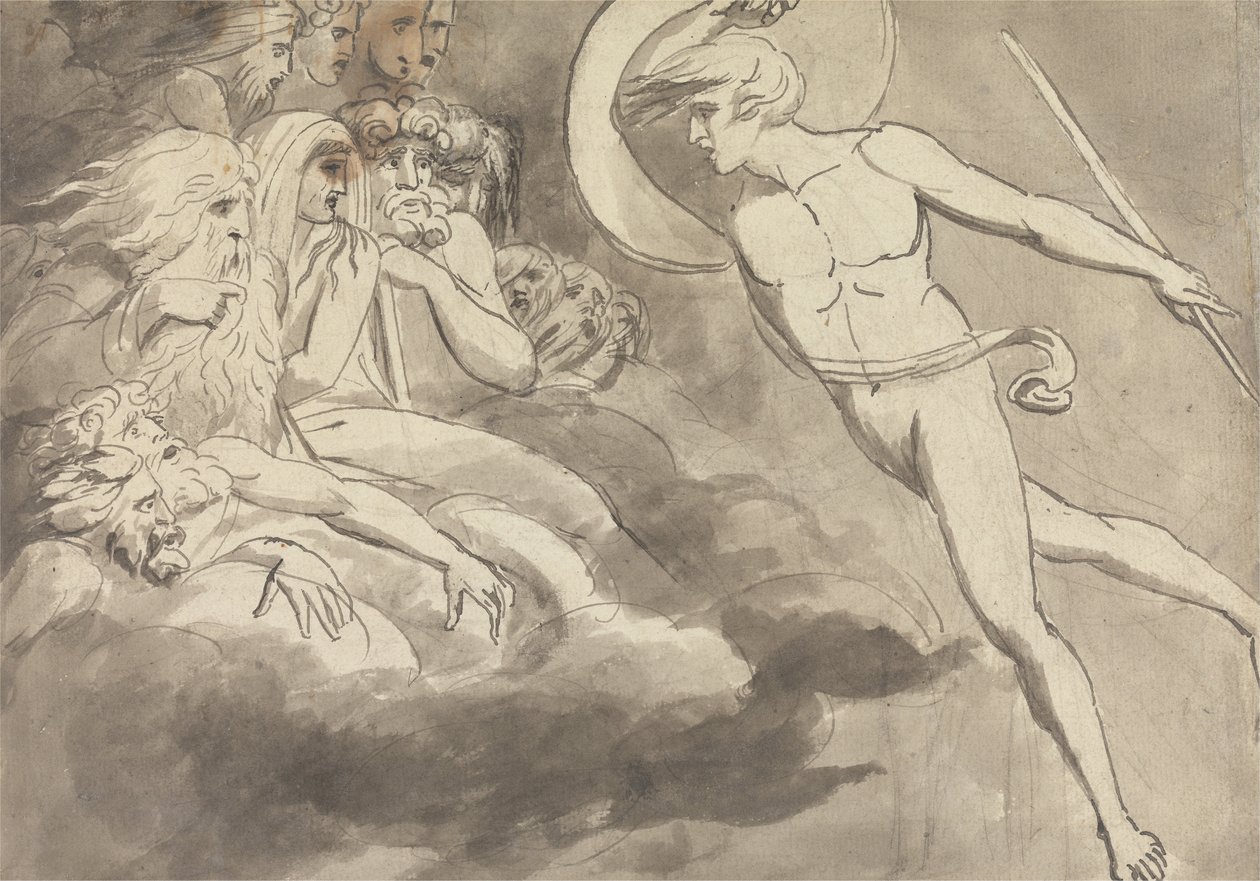 Satan approchant la cour du chaos - William Blake