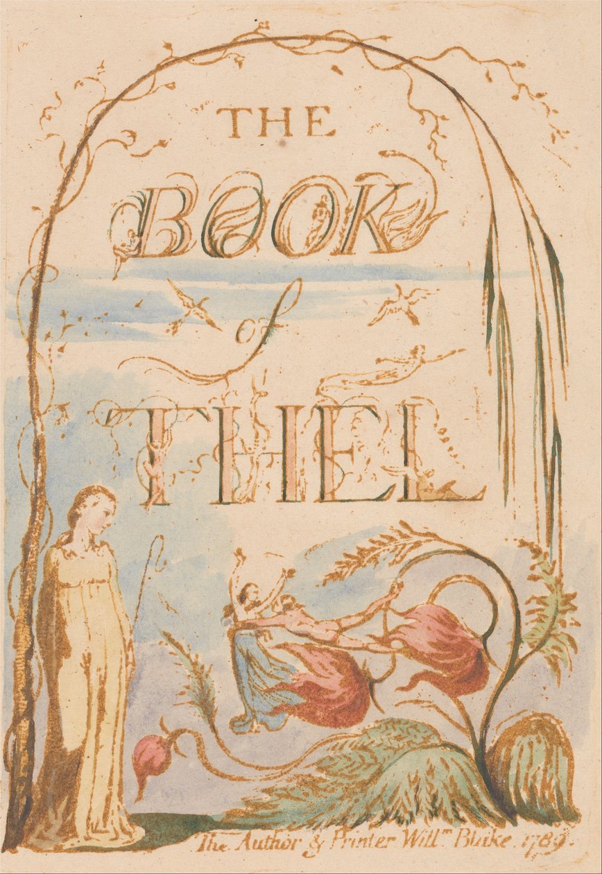 Le Livre de Thel, Planche 2, Page de Titre - William Blake