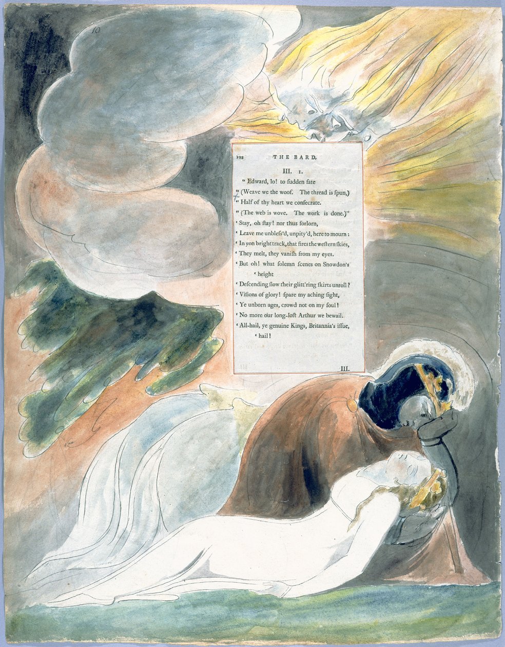 Les Poèmes de Thomas Gray, Design 62, Le Barde 10 - William Blake