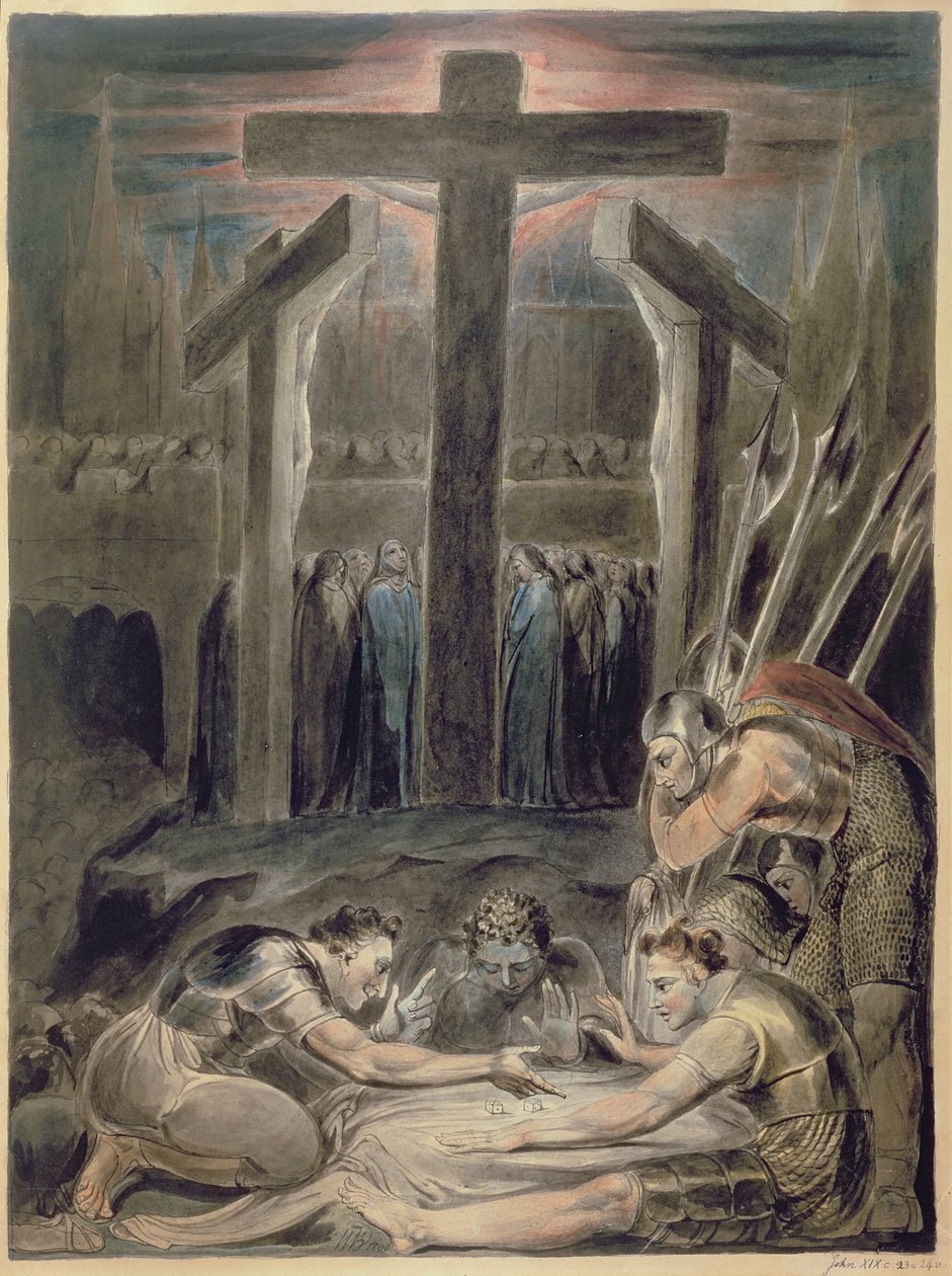 Les soldats tirant au sort les vêtements du Christ, 1800 - William Blake