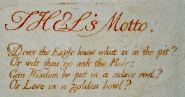 La devise de Thel..., planche 1 du Livre de Thel - William Blake