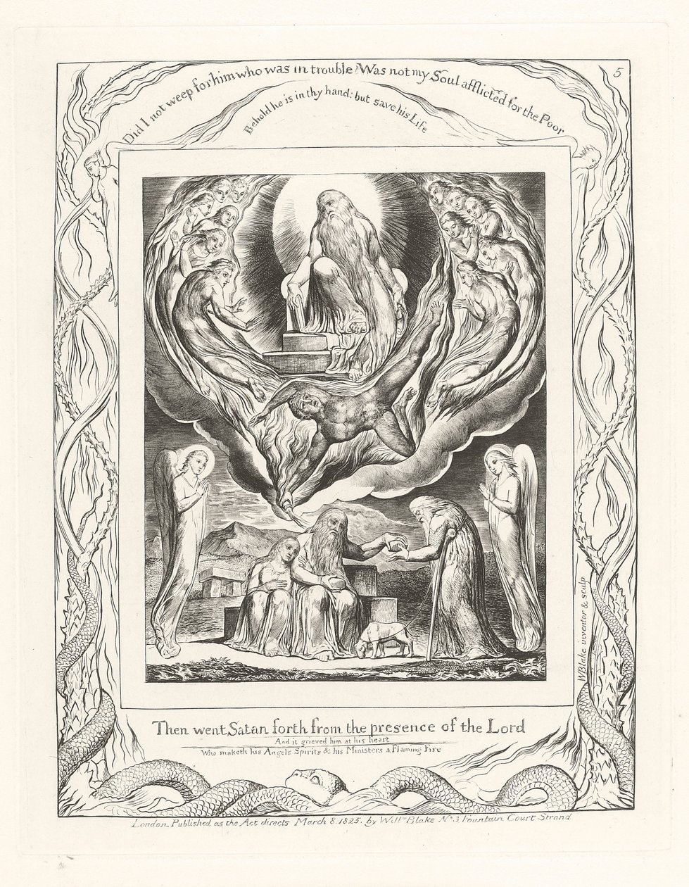 Alors Satan sortit de la présence du Seigneur, 1825 - William Blake