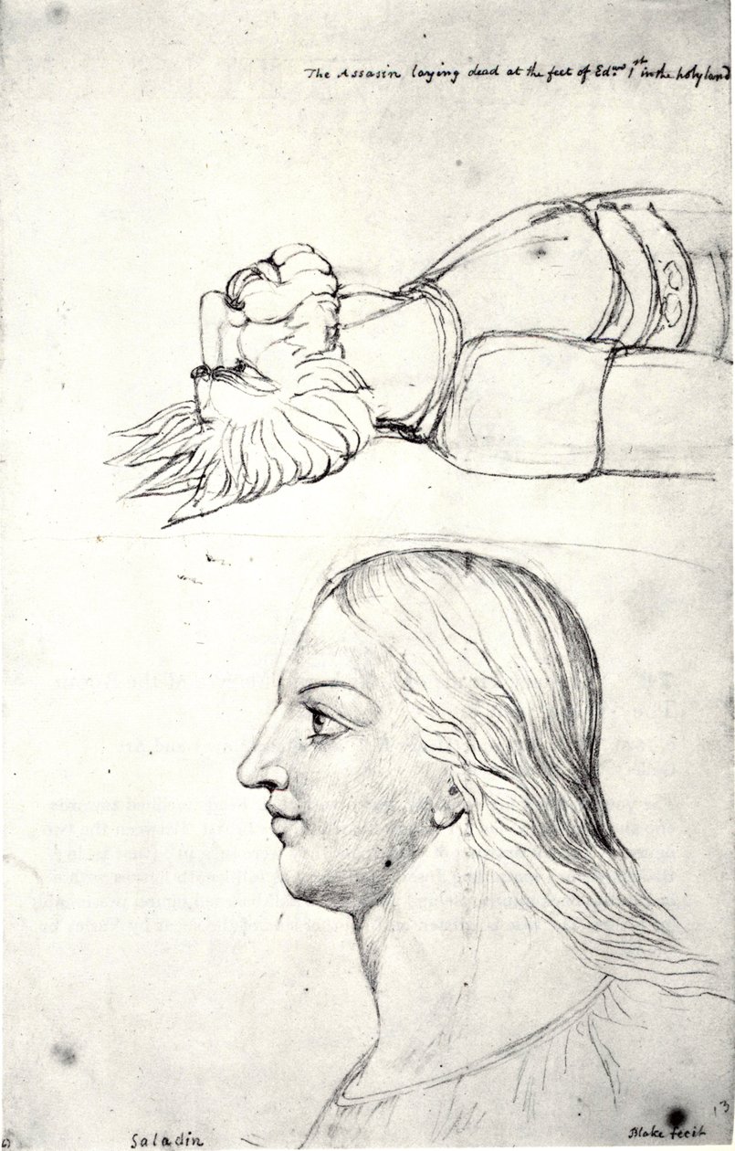 William Blake, Têtes visionnaires de Saladin et de l