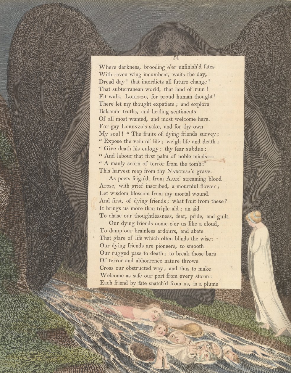 Les pensées nocturnes de Young, Page 54, La vallée de la mort! cette vallée cimmérienne silencieuse - William Blake