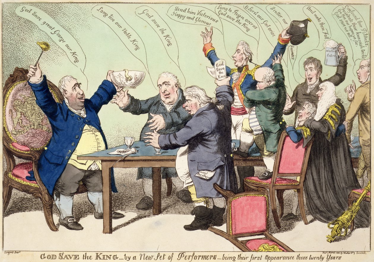 Dieu Sauve le Roi, par une nouvelle troupe de performers, étant leur première performance depuis vingt ans, publié en mars 1805 - William Charles