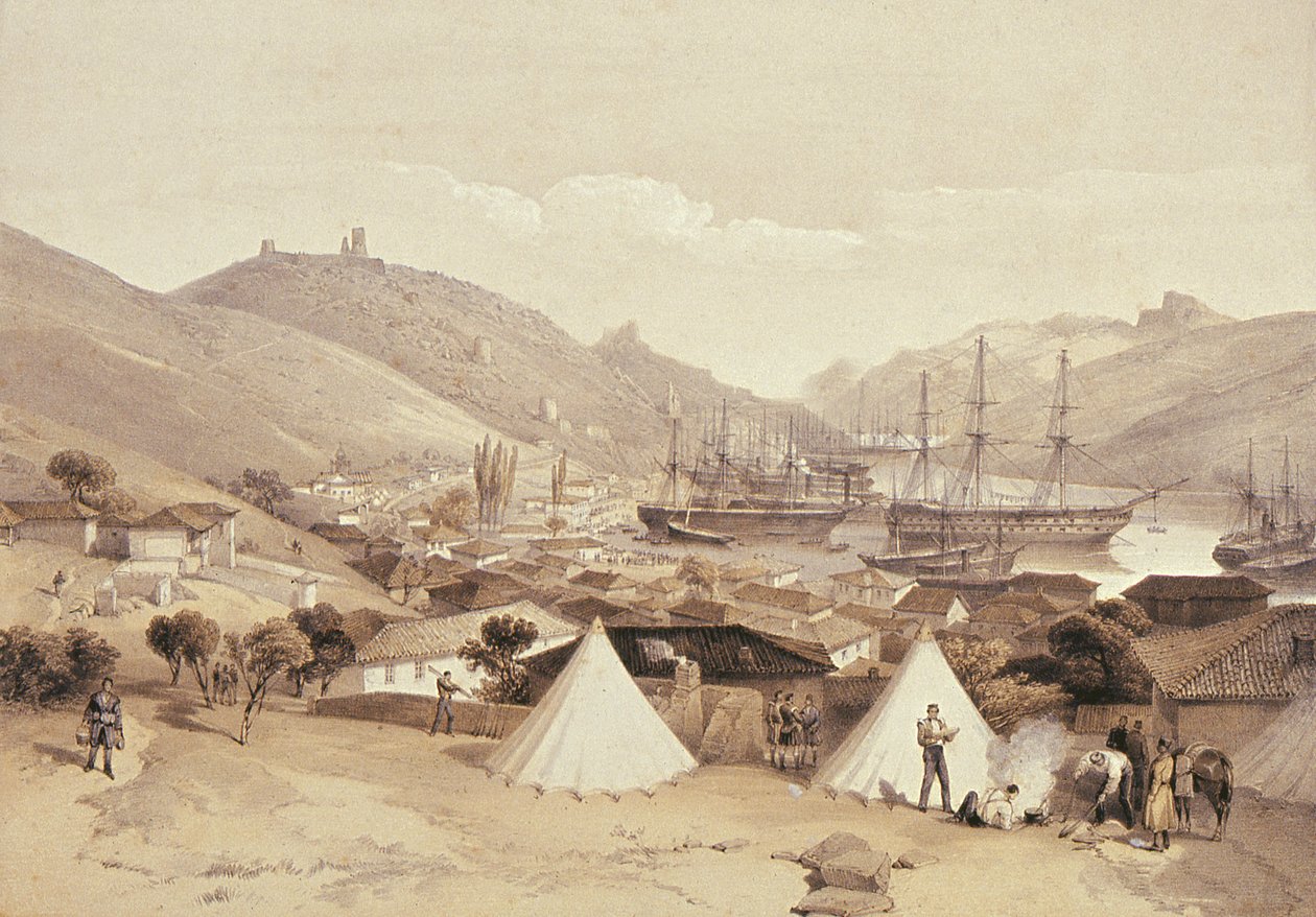 Balaklava regardant vers la mer, 1855 - William Crimea Simpson