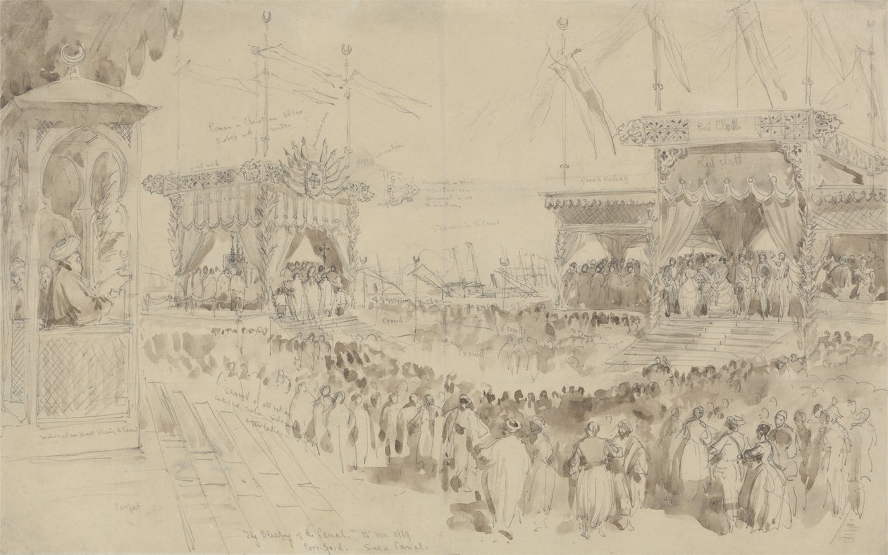 La bénédiction du canal de Suez, 1869 - William Crimea Simpson