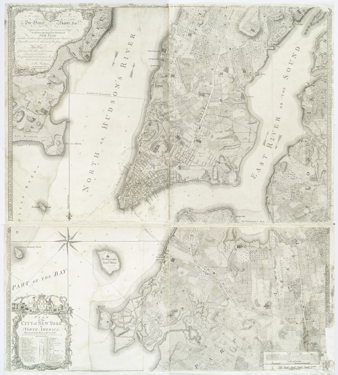 Plan de la ville de New York en Amérique du Nord relevé en 1766 et 1767 publié dans l