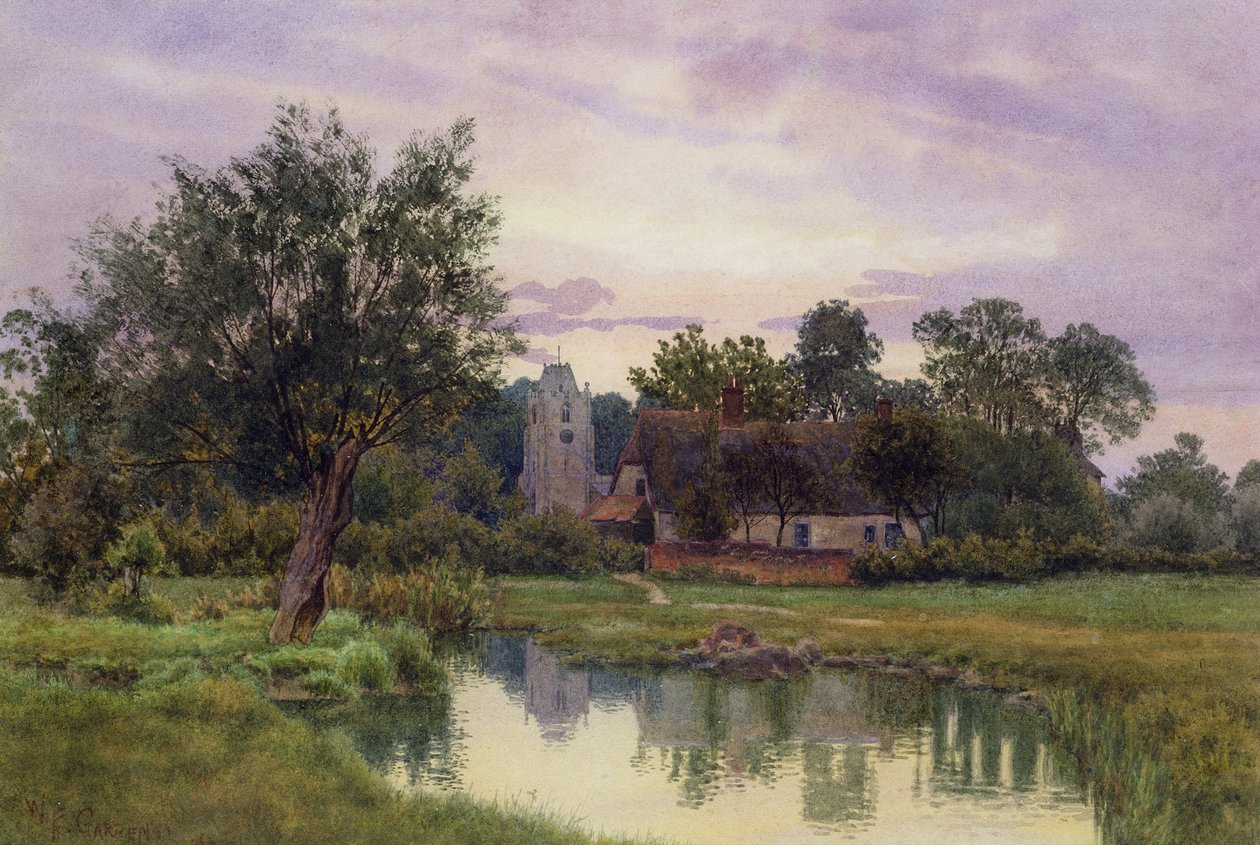 Soirée, église de Hemingford Grey, Huntingdonshire - William Fraser Garden