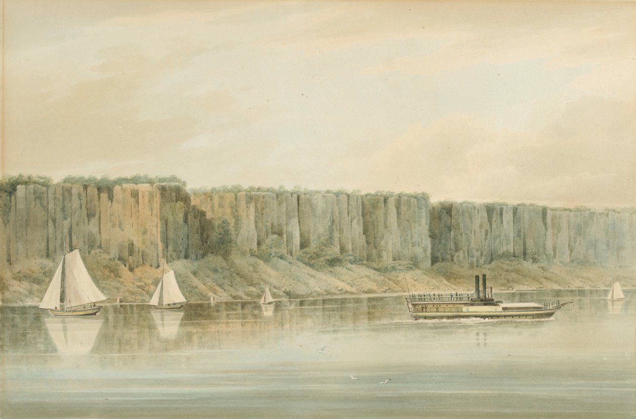 Vue des Palisades, New Jersey : Étude préparatoire pour la planche 19 de The Hudson River Portfolio, 1820 - William Guy Wall