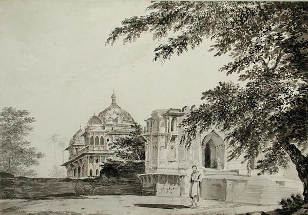 Vue de la mosquée à Mounheer depuis le sud-est, vers 1781 - William Hodges