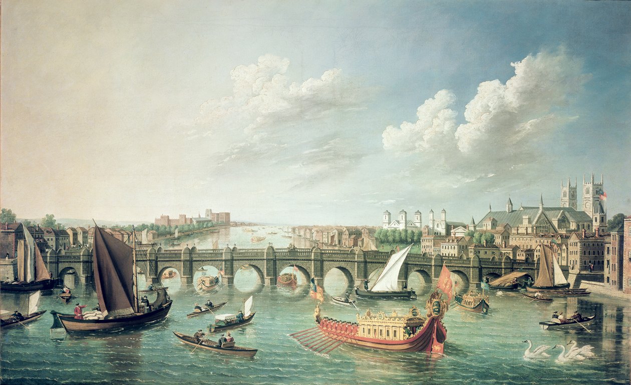 La Tamise en dessous du pont de Westminster - William James