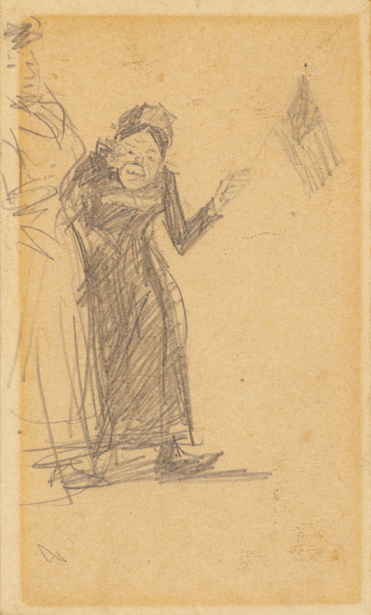 Femme Agitant un Drapeau - William James Glackens