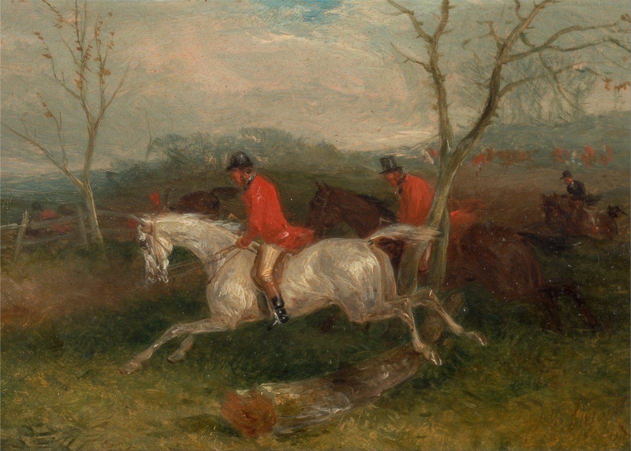 Chasse au renard - Arrivée à une clôture (Plein cri) - William Joseph Shayer