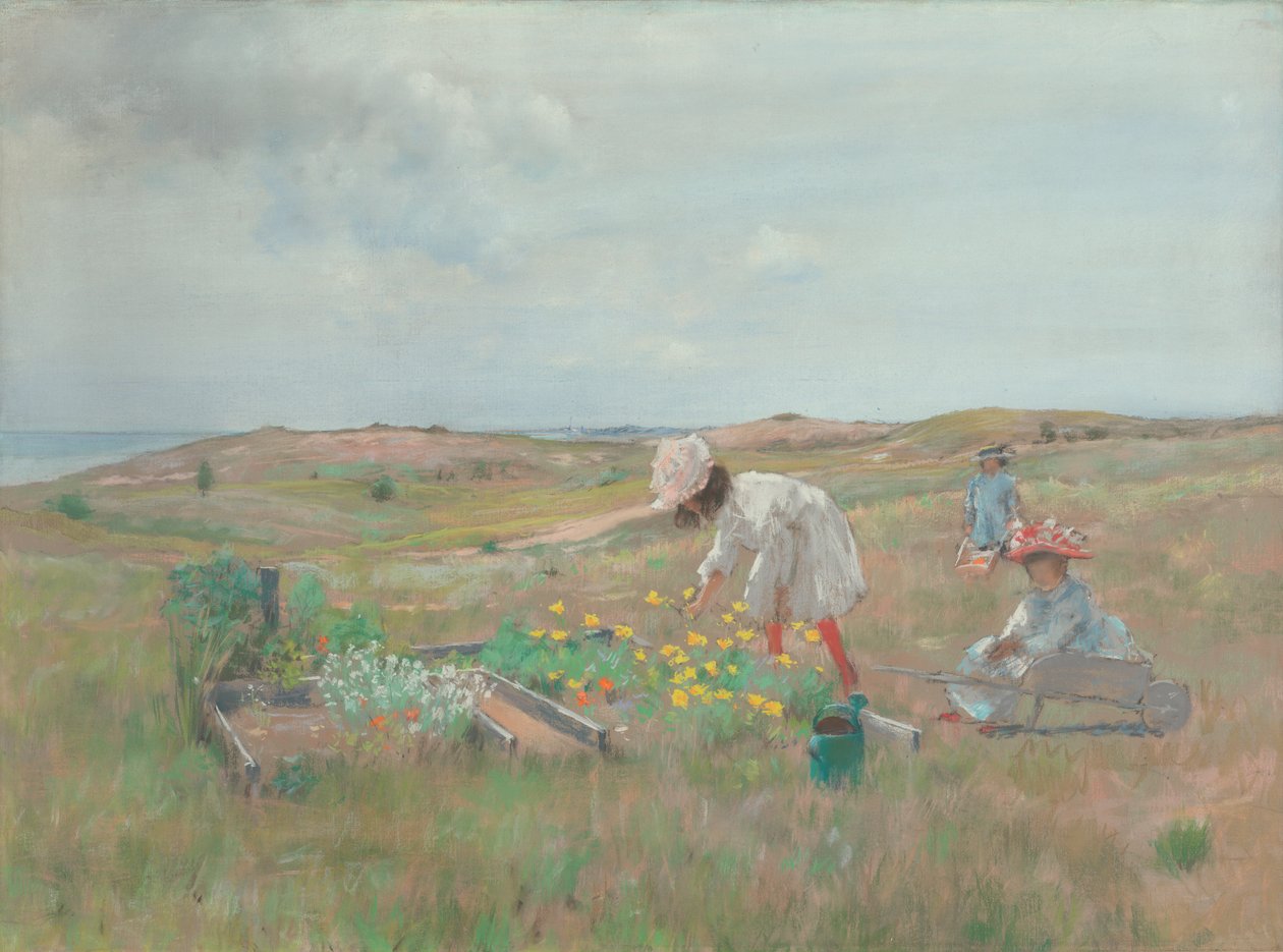 Cueillette de fleurs, Shinnecock, Long Island - William Merritt Chase