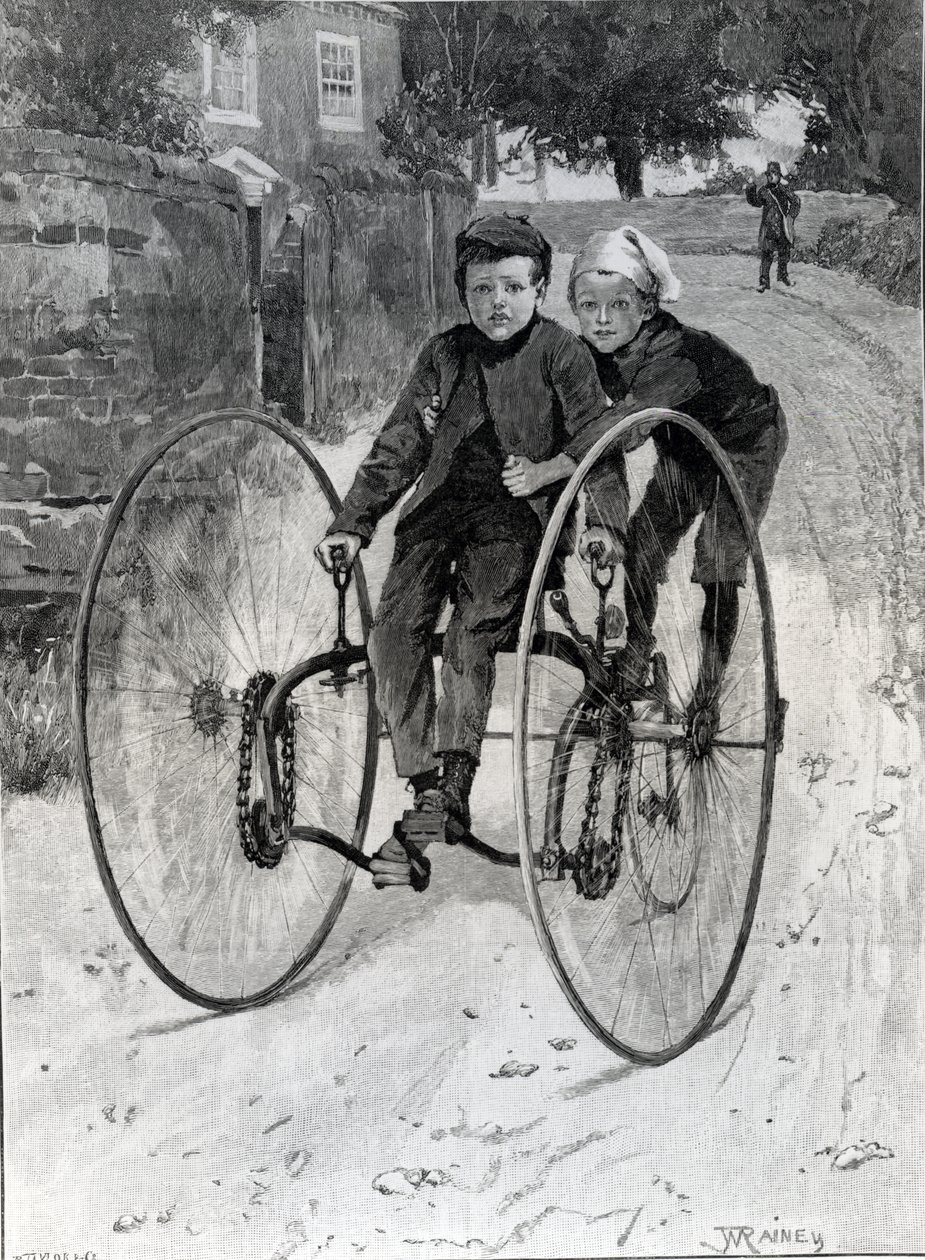 Le cheval volé, deux garçons sur un tricycle, 1891 - William Rainey