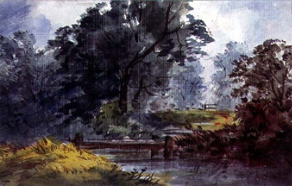 Paysage, avec ruisseau et arbre - William Roxby Beverly