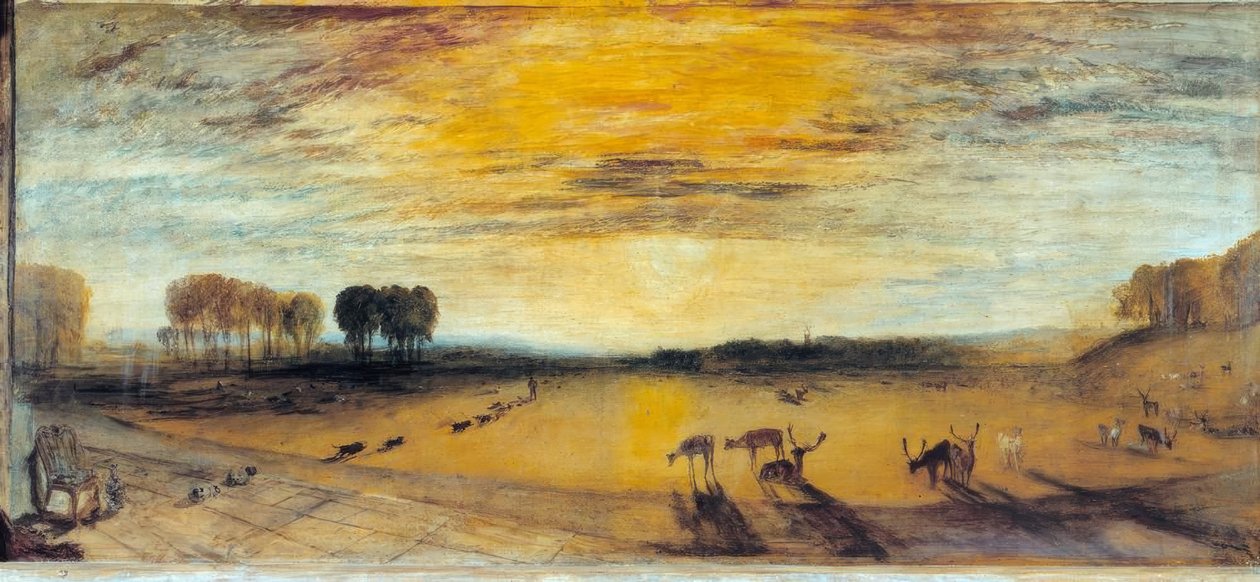 Parc de Petworth : Église de Tillington au loin - Joseph Mallord William Turner