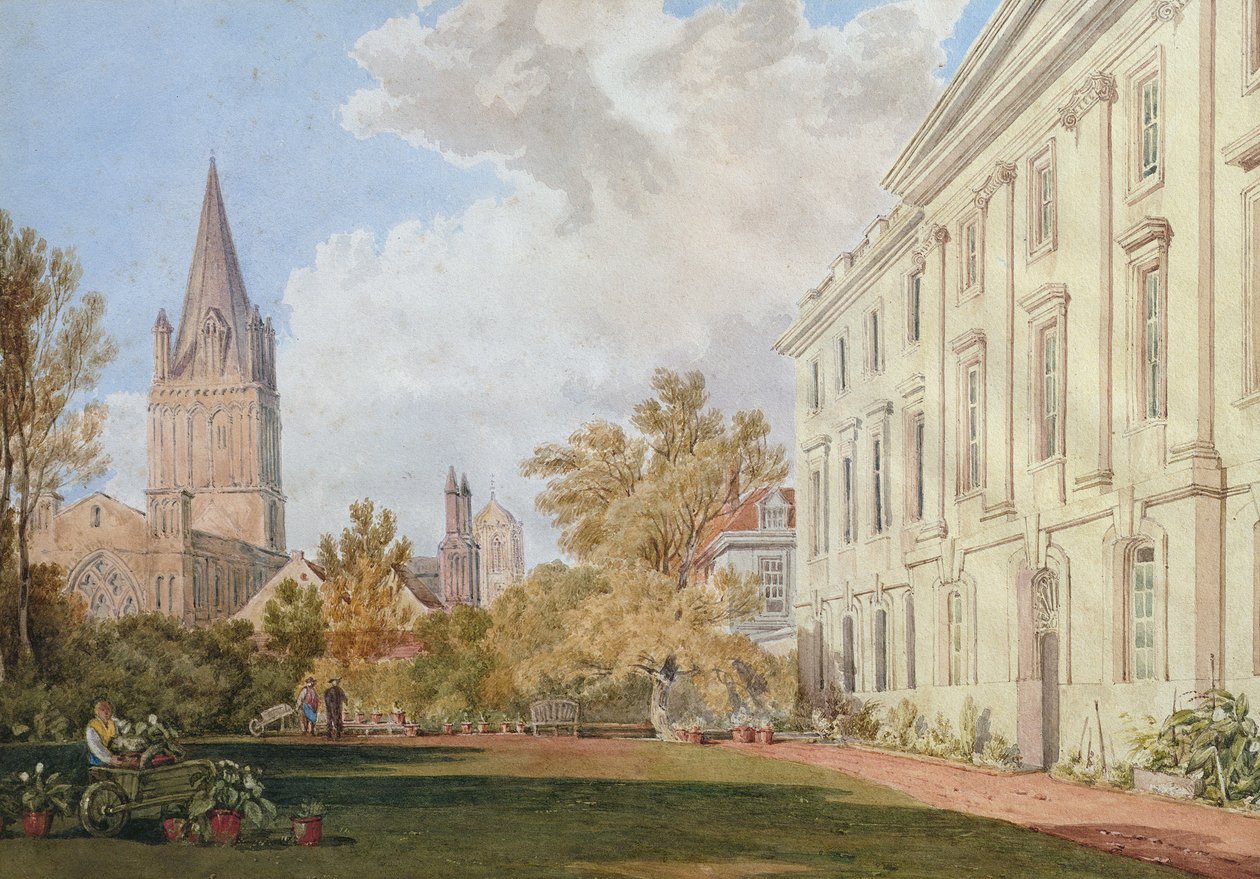 Vue de la cathédrale Christ Church et du jardin et bâtiment des fellows du Corpus Christi College, Oxford - Joseph Mallord William Turner