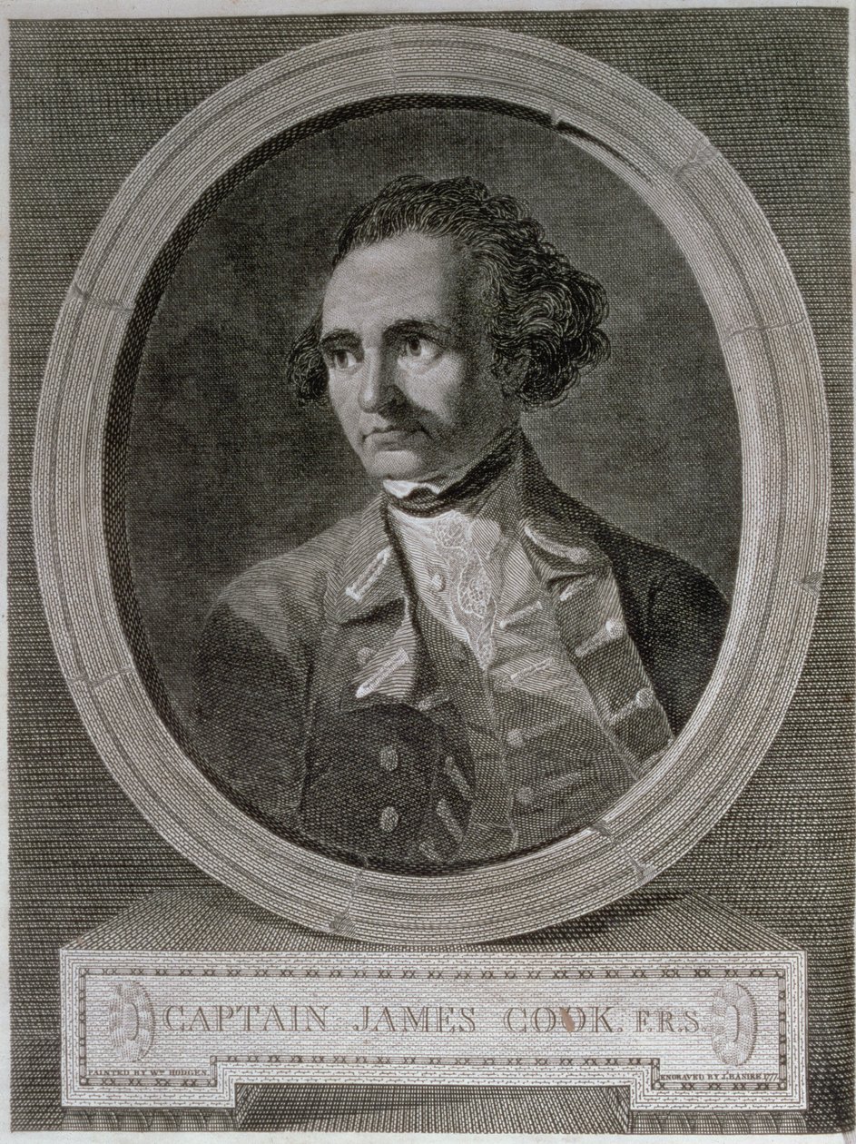 Portrait du Capitaine James Cook (1728-79), de la page de titre de 