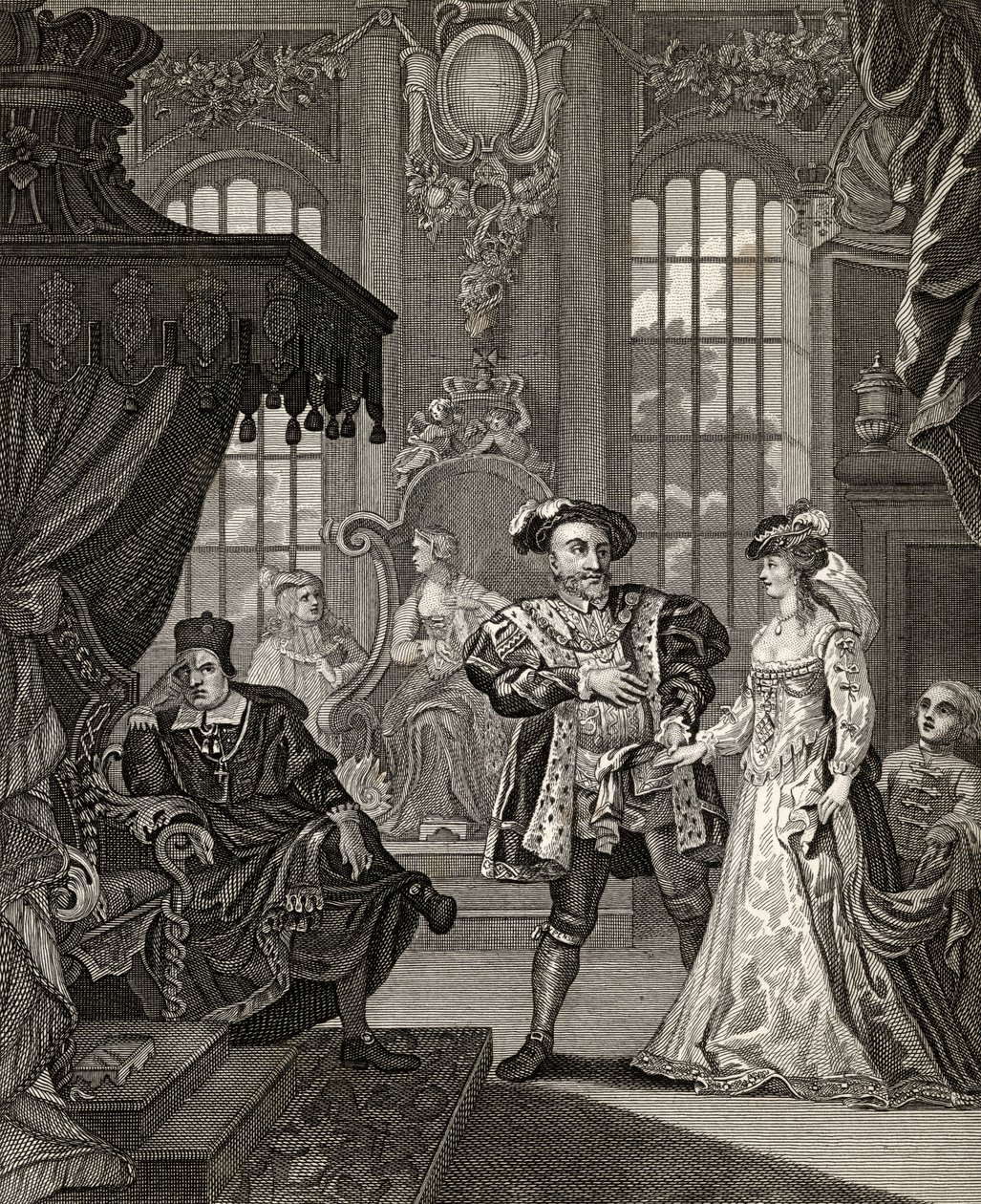 Henri VIII et Anne Boleyn, gravé par T. Cooke, extrait de "The Works of Hogarth", publié en 1833 (lithographie). - William (after) Hogarth
