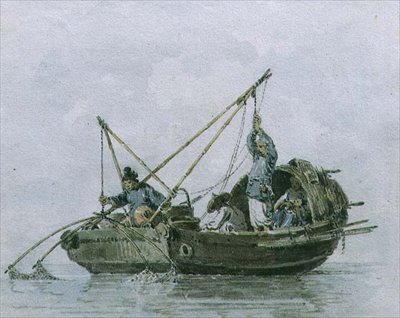 Pêcheurs chinois dans une jonque - William Alexander