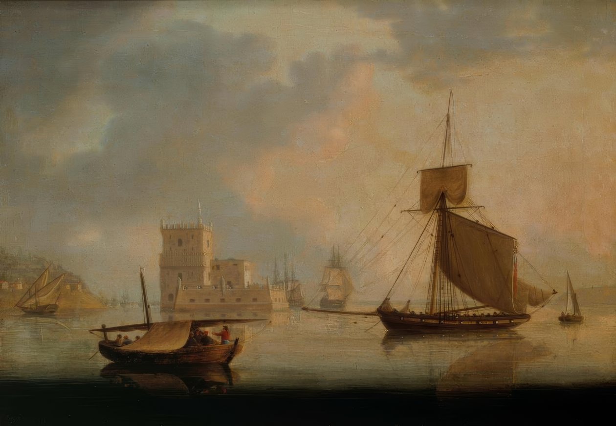 Cutter naval près de la tour de Belém à l