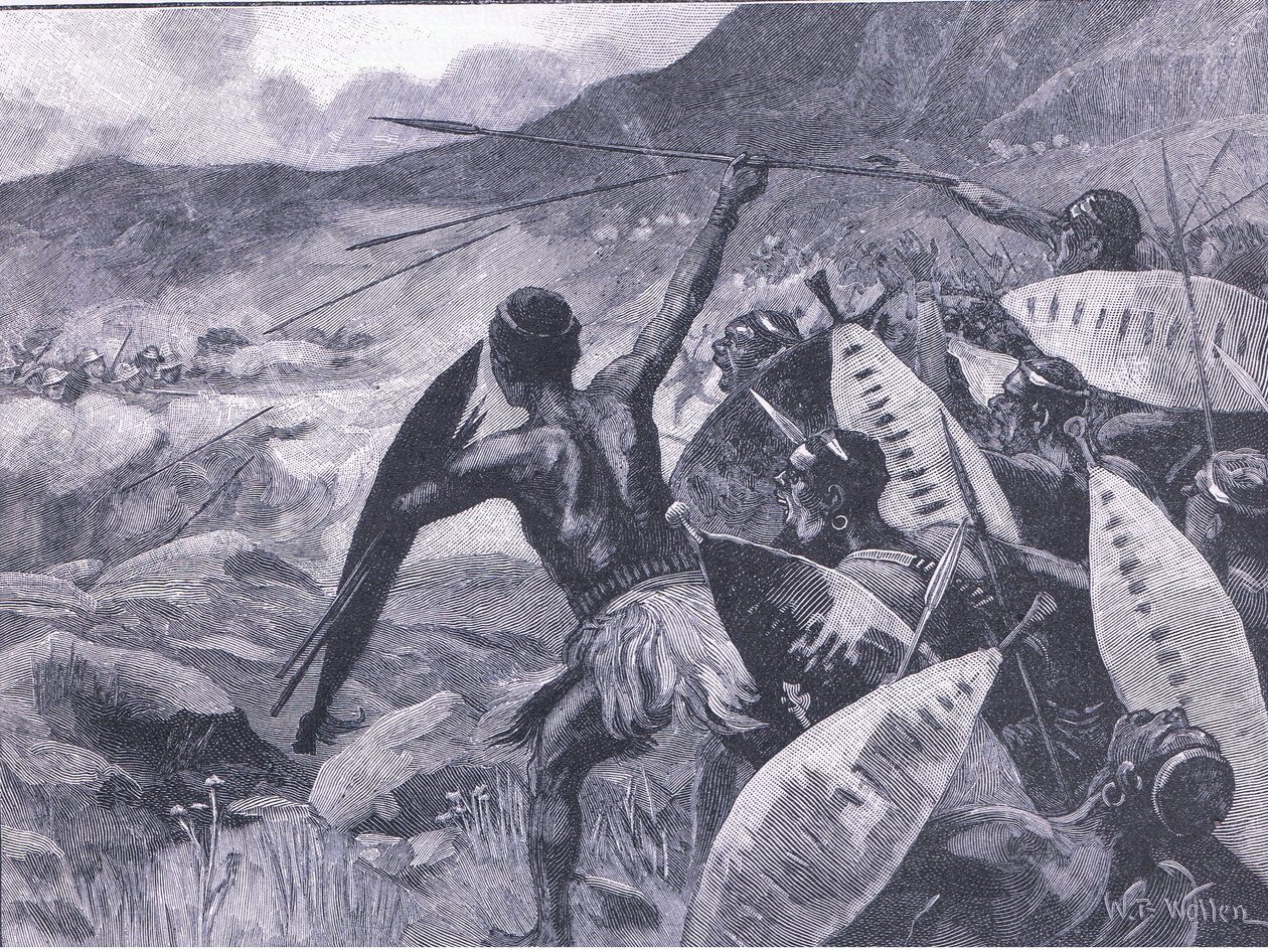 Combats dans les collines de Matoppo : charge des Matabele, illustration de l