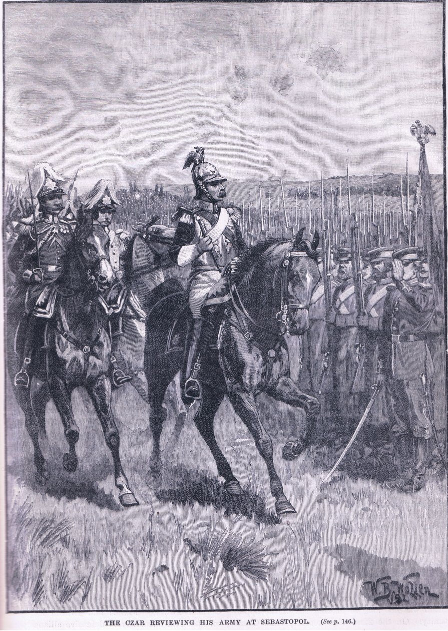 Le Tsar passant en revue son armée à Sébastopol, 1856 - William Barnes Wollen