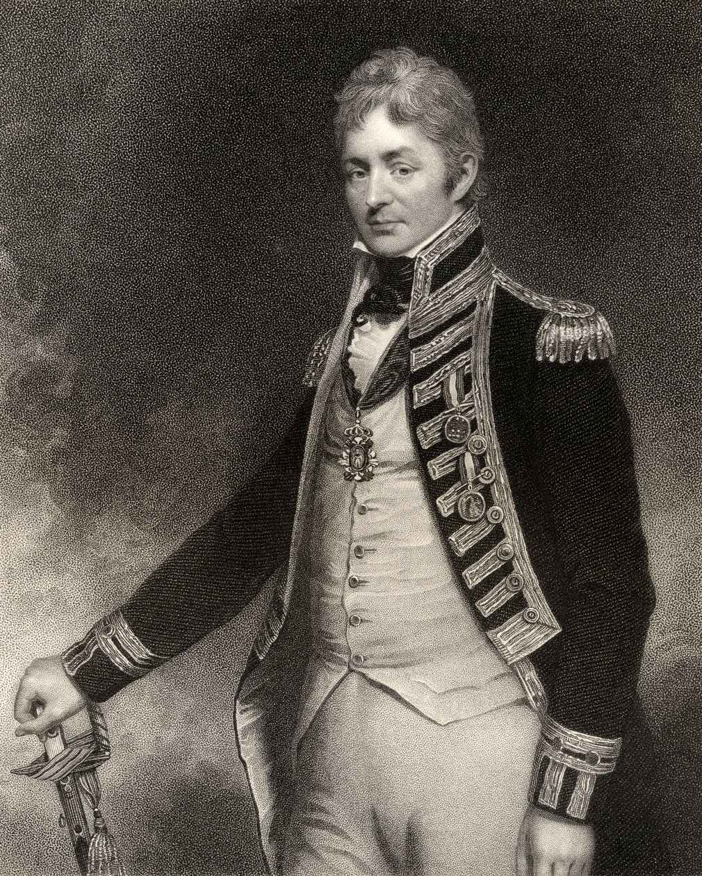 Sir Thomas Troubridge, 1er Baronnet, gravé par W. Holl, de 