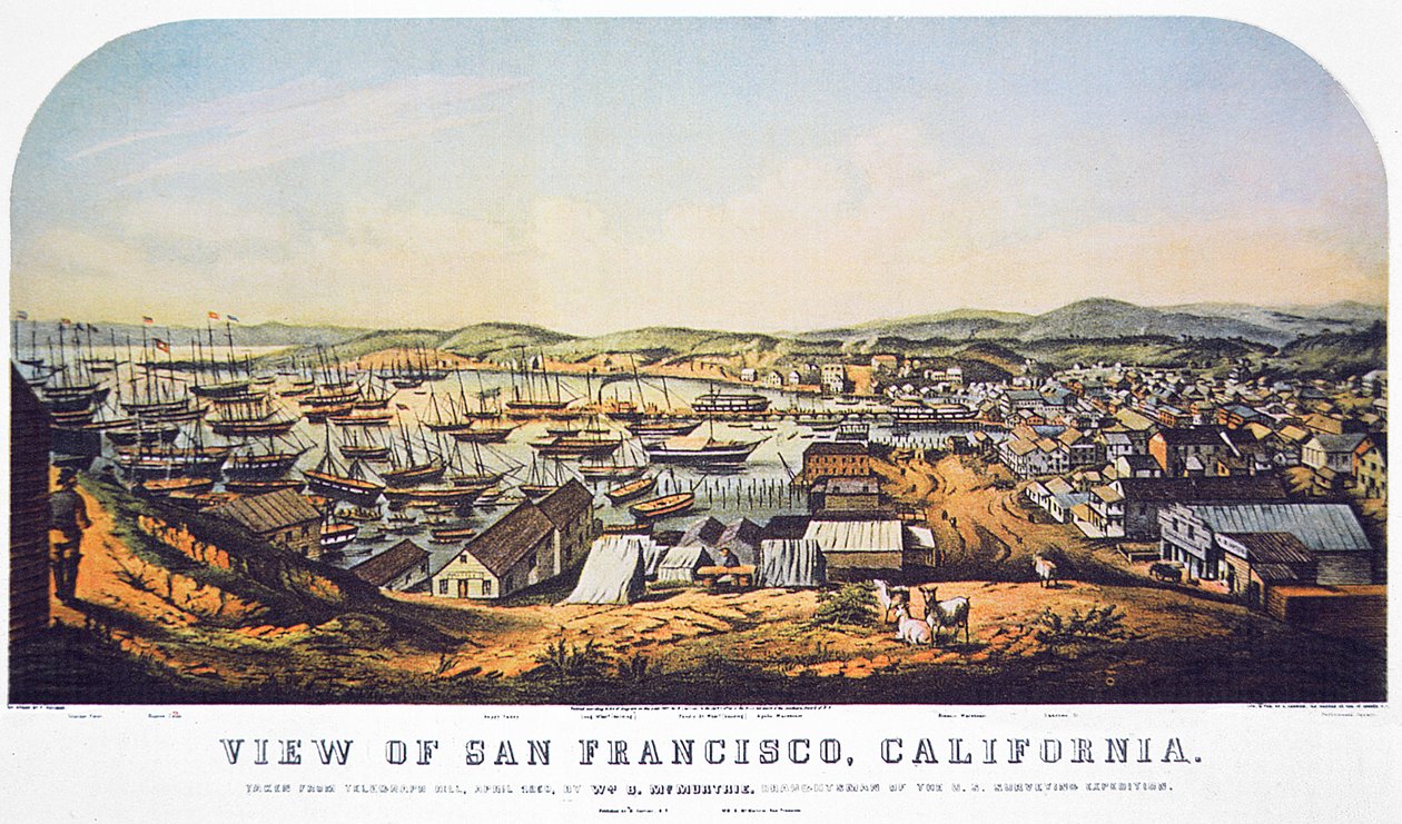 Vue de San Francisco, Californie, depuis Telegraph Hill, avril 1850 - William Birch McMurtrie