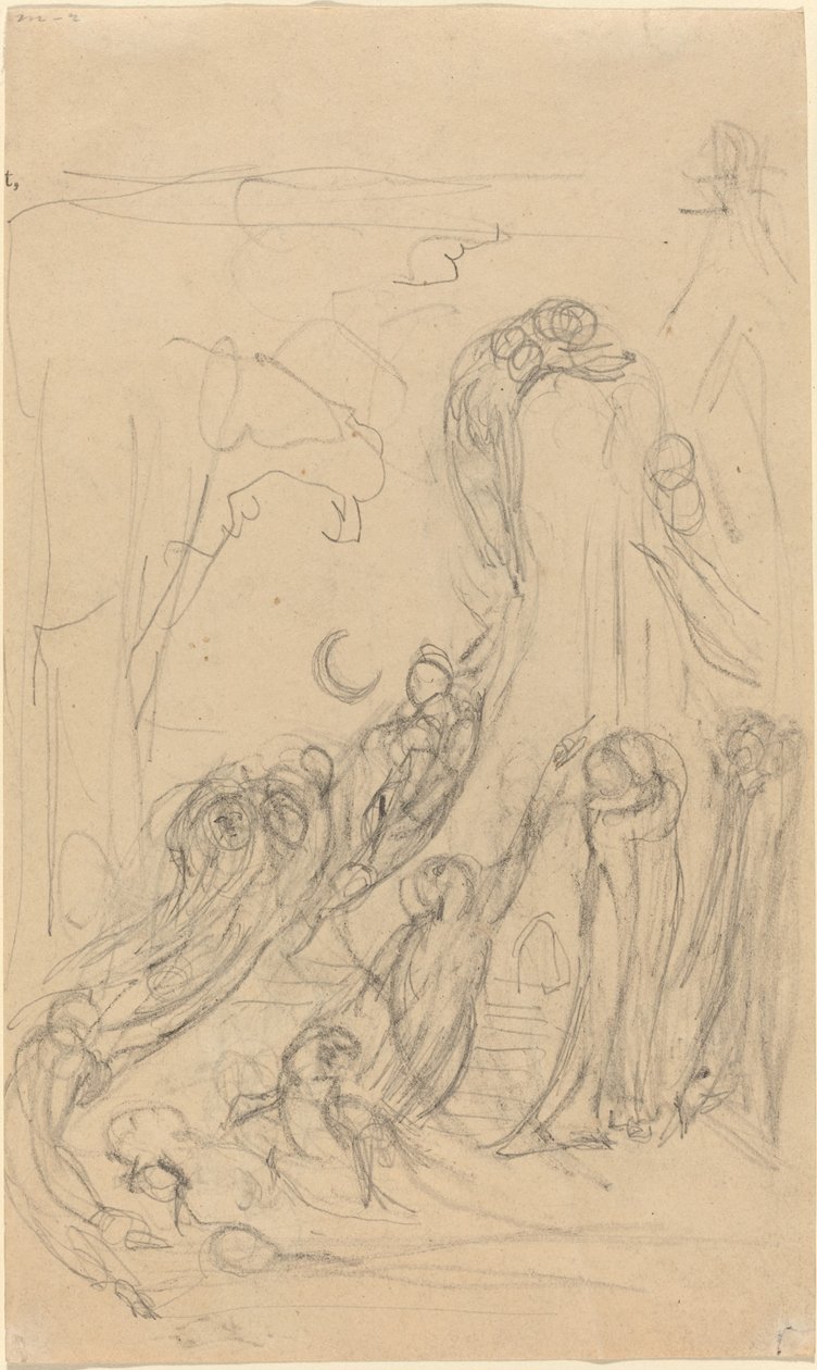 Scène de résurrection (Les gambades des fantômes) [recto] - William Blake