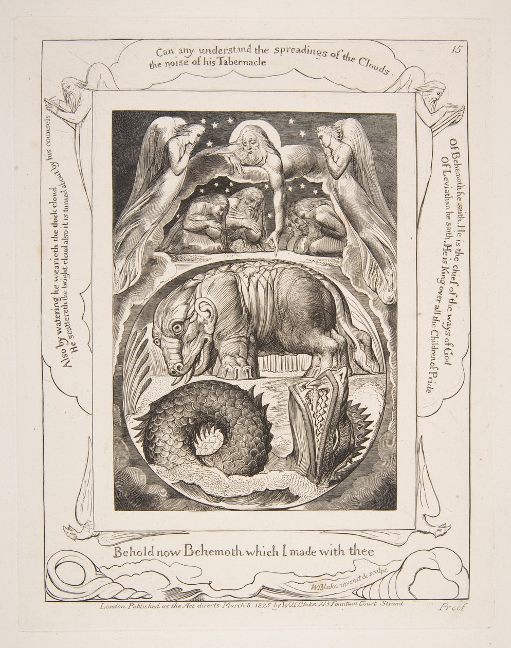 Béhémoth et Léviathan, des Illustrations du Livre de Job, 1825-26 - William Blake