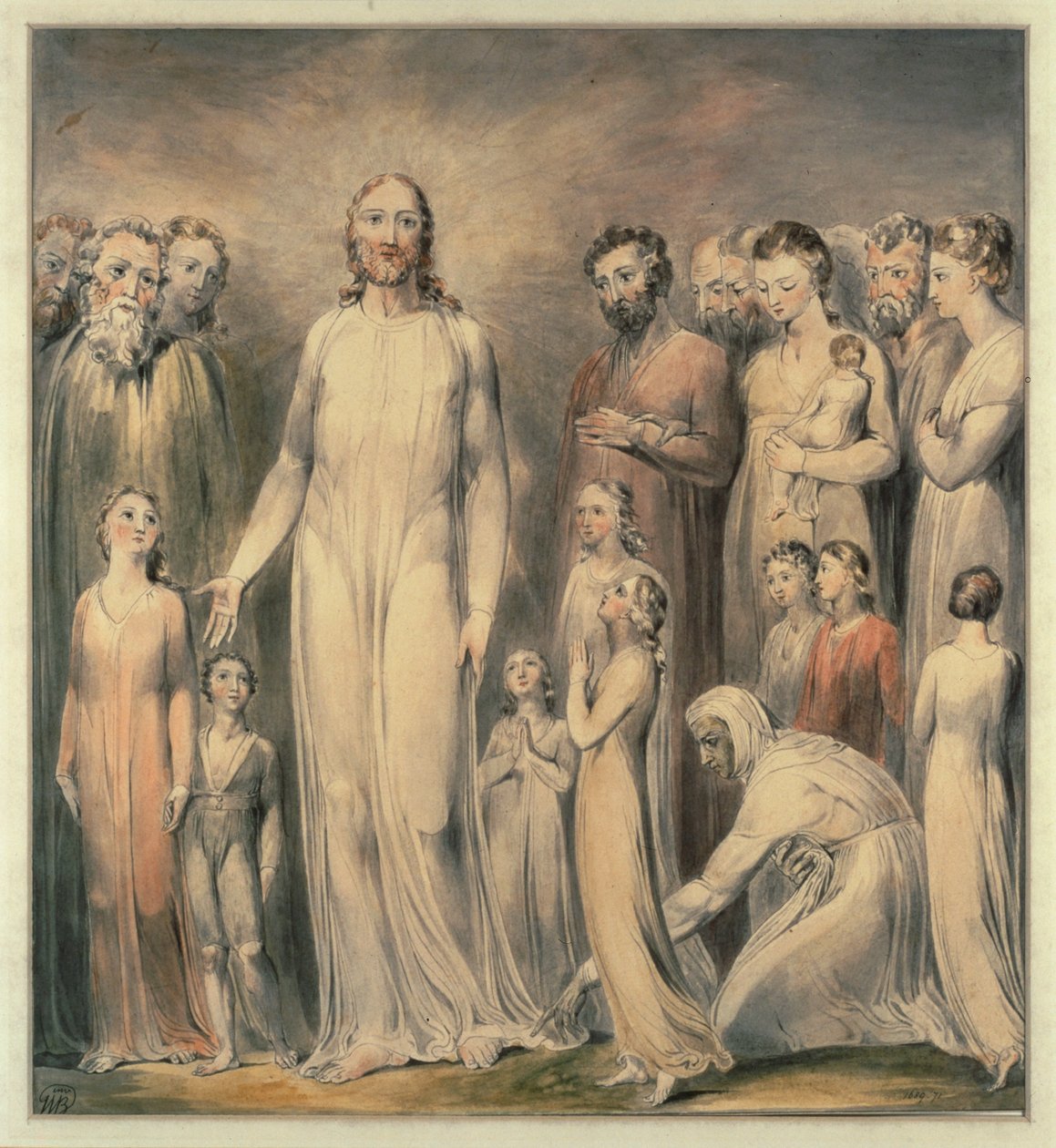 Le Christ guérissant la femme au sang ... (aquarelle) - William Blake