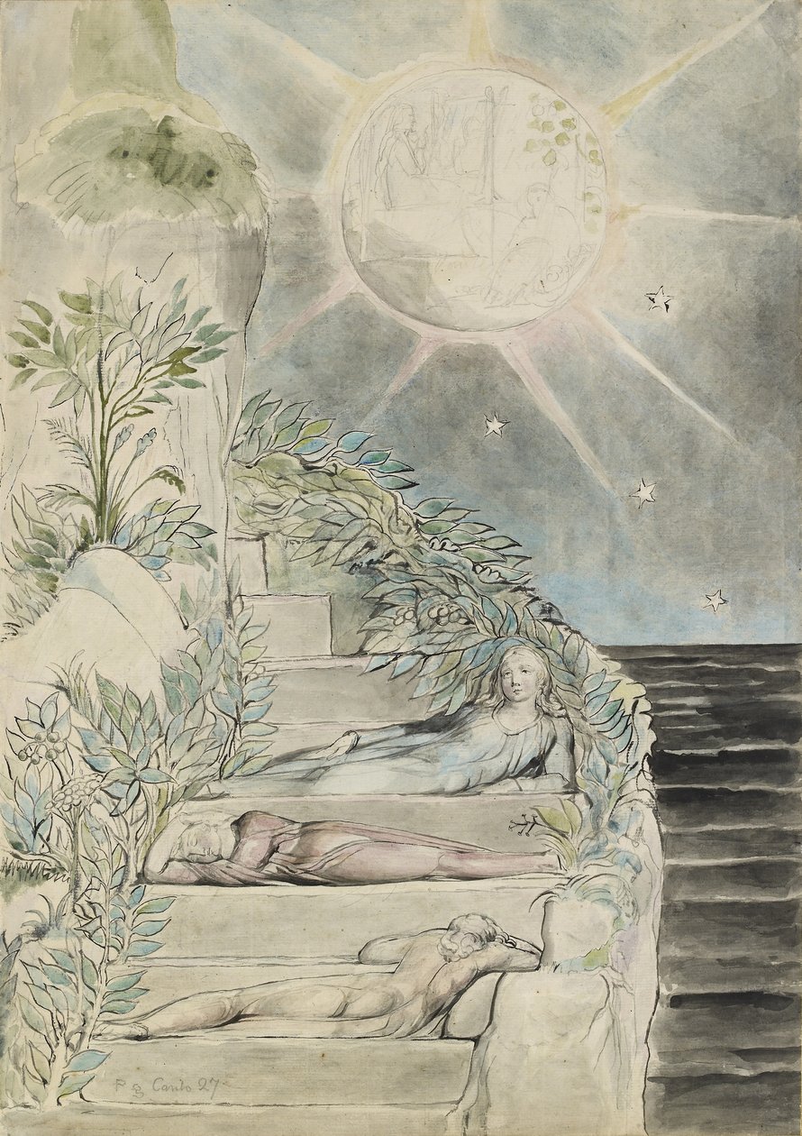 Dante et Stace dormant, Virgile veillant - William Blake