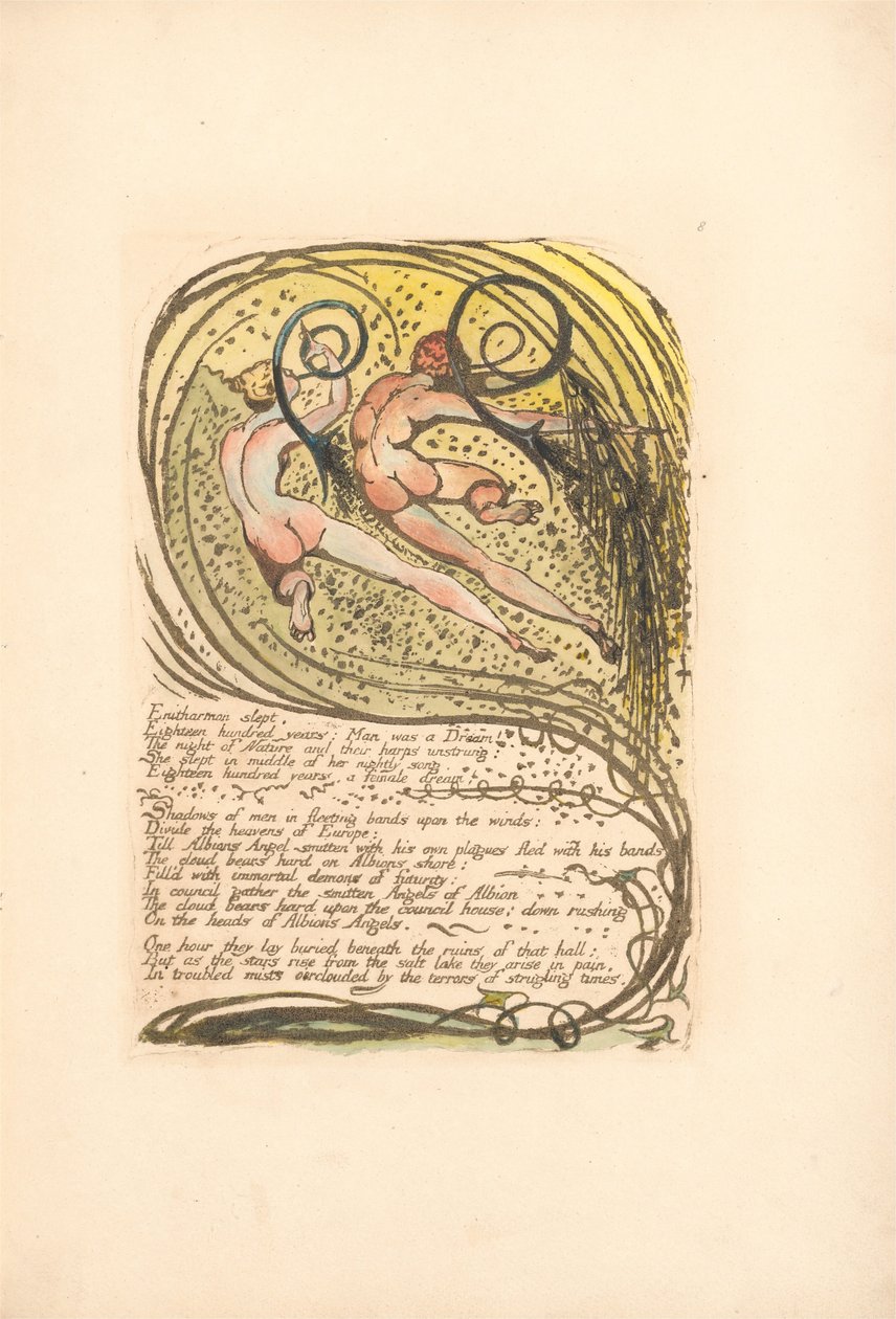 Europe. Une Prophétie, Planche 10, Enitharmon dormait . . . .  (Bentley 12) - William Blake