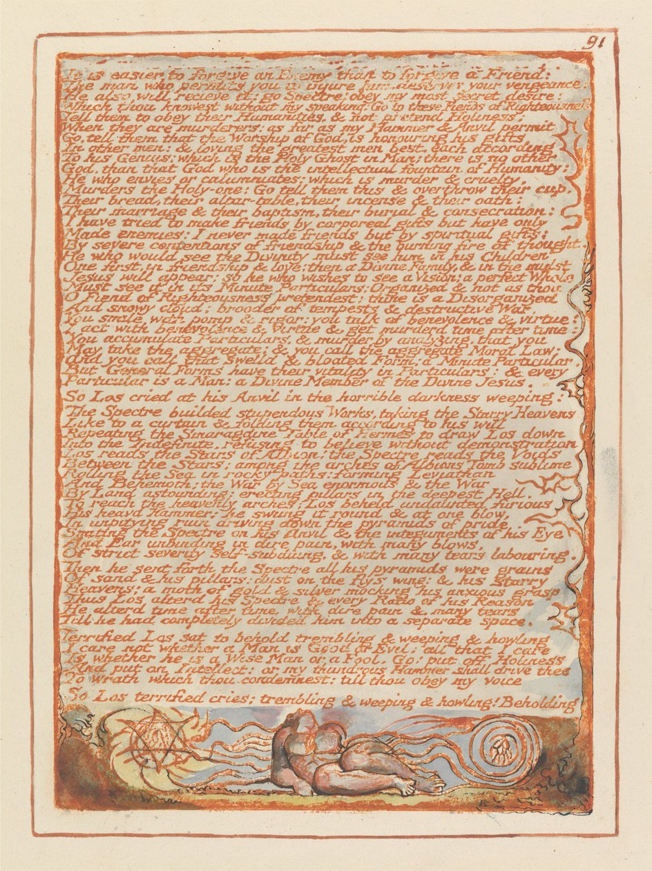"Es ist leichter, einem Feind zu vergeben..." (Tafel 91) - William Blake