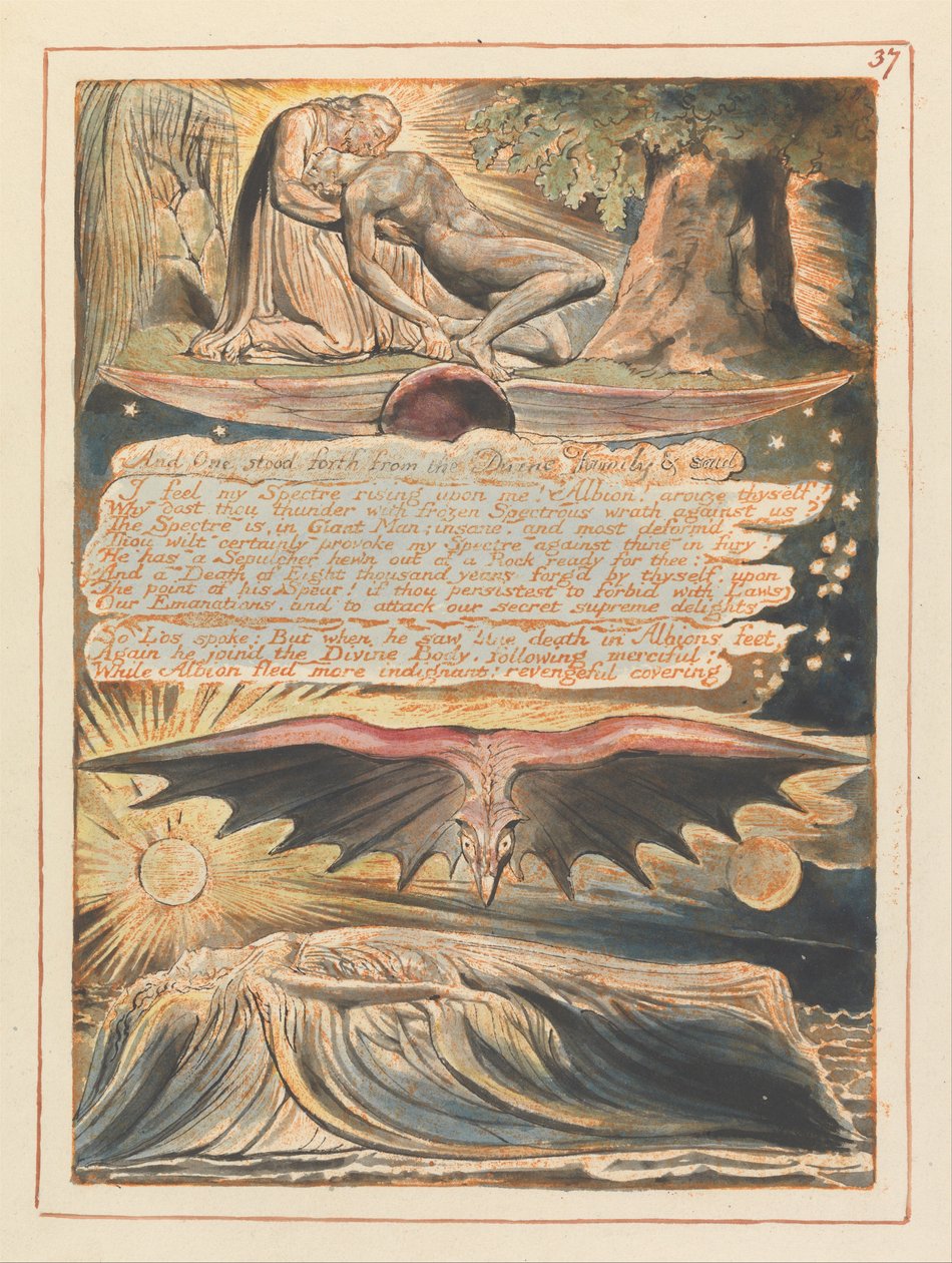Jérusalem, Planche 37, Et Un se leva... - William Blake