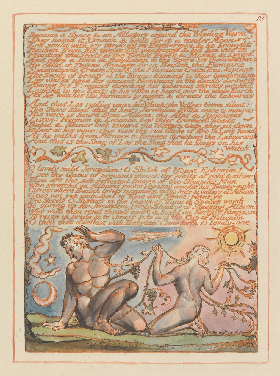 Jérusalem, Planche 85, Devenu un espace et une allégorie.... - William Blake