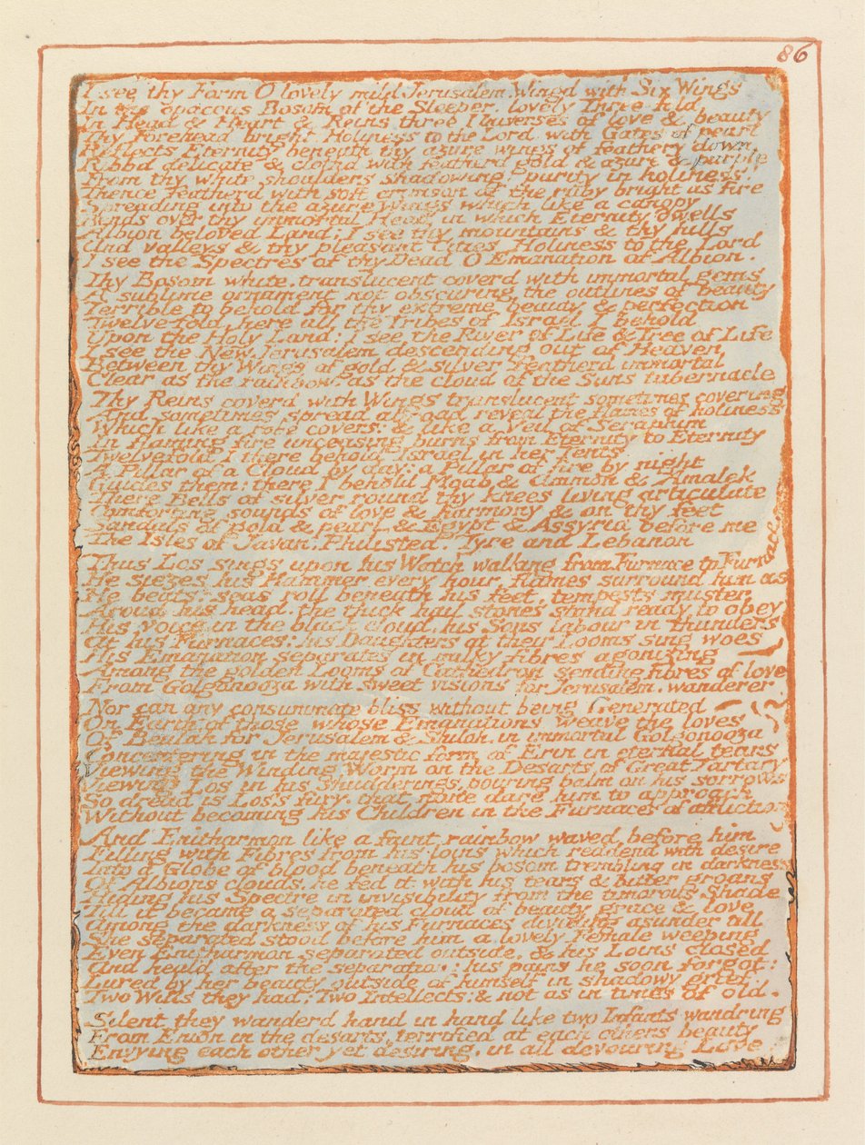 Jérusalem, Planche 86, Je Vois ta Forme.... - William Blake