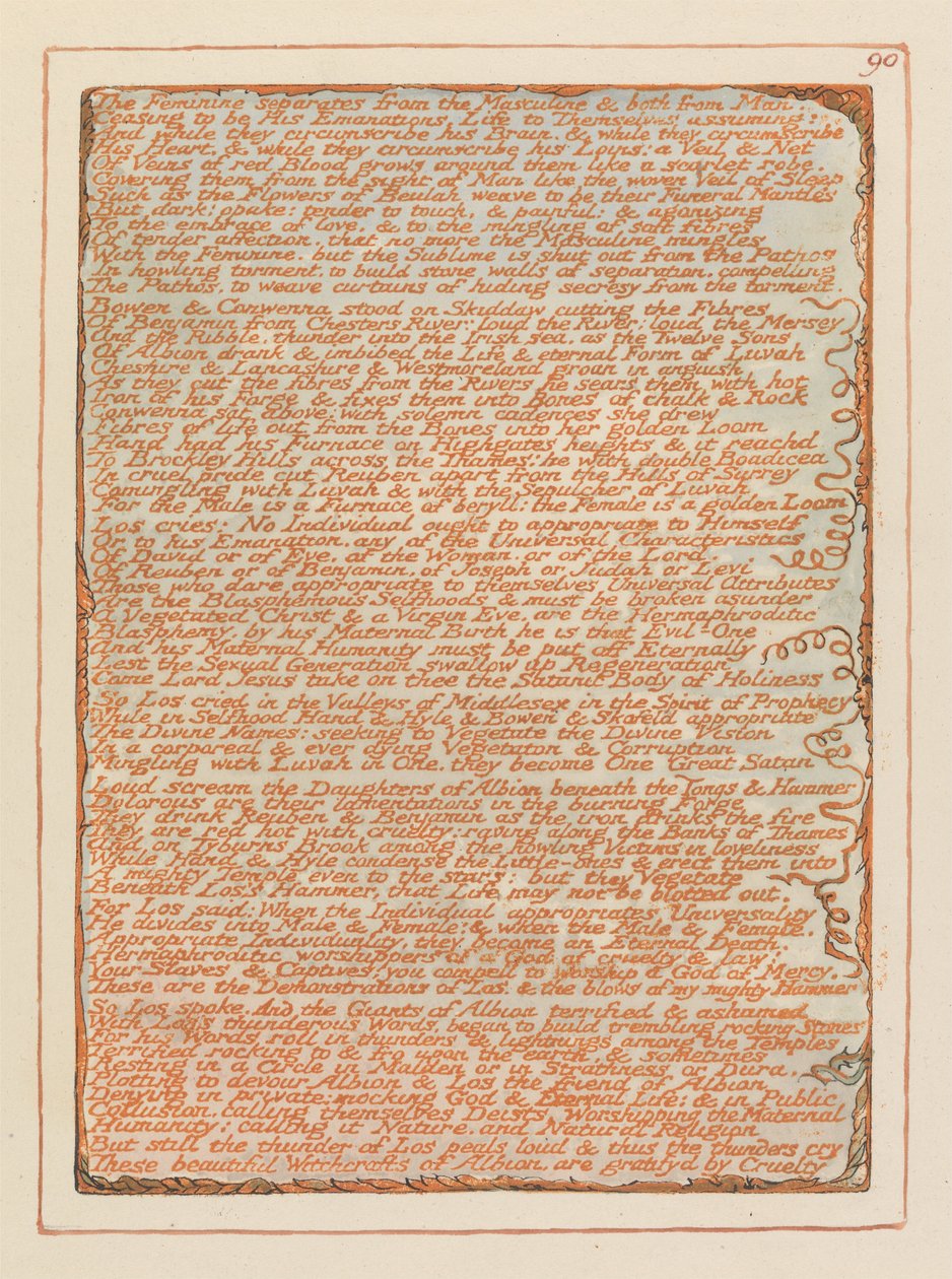 Jérusalem, Planche 90, La féminine se sépare... - William Blake