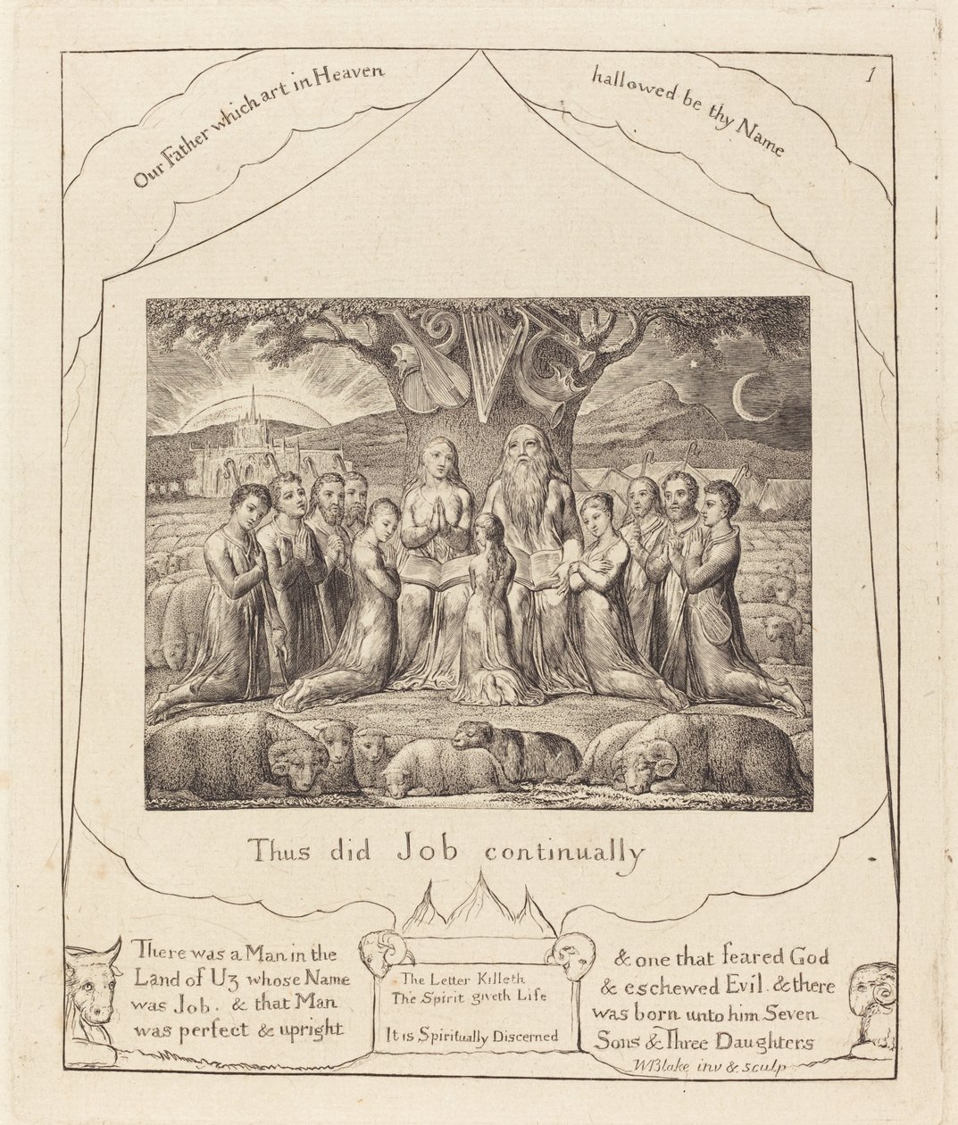 Job et sa famille, 1825 - William Blake