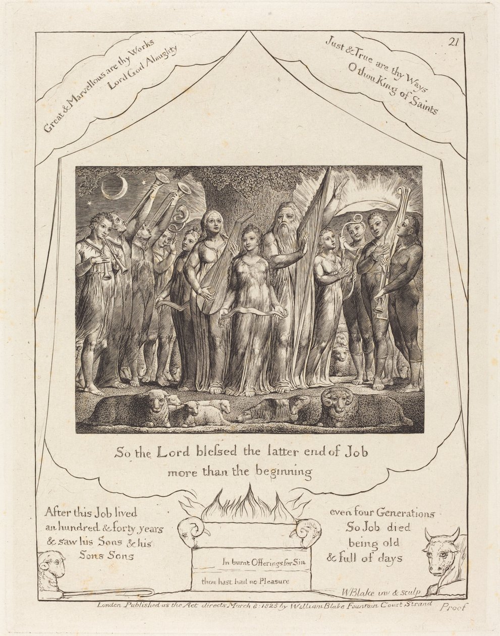 Job et sa femme restaurés à la prospérité - William Blake