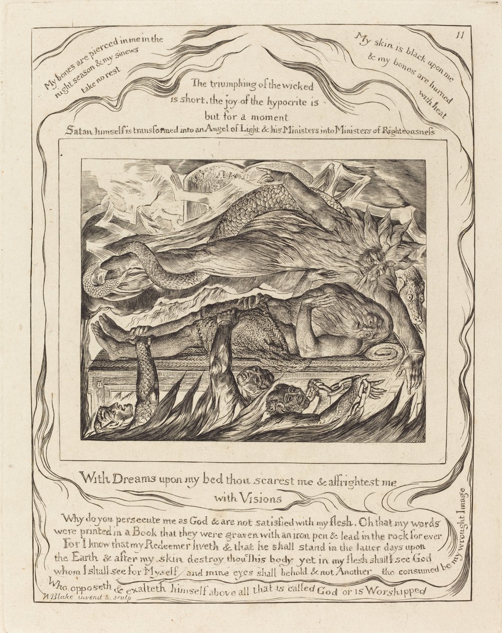 Les mauvais rêves de Job, 1825 - William Blake